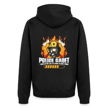 Cadet policier à qui j’ai donné ma vie - Veste à capuche bio Premium Unisexe - noir - Dos - Nico (187cm)