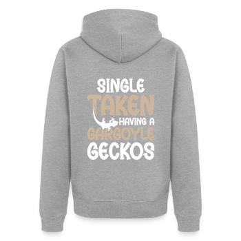 Single Taken With Gargoyle Geckos - Unisex Premium Organic Zip Hoodie - heather grey - Back - Nico (187cm)