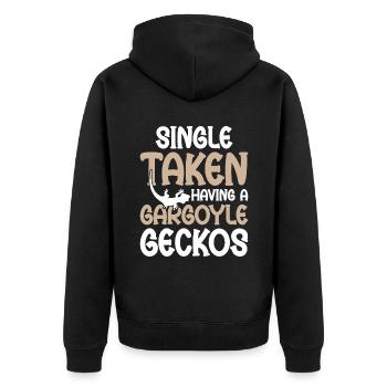 Single Genommen Mit Gargoyle Geckos - Unisex Premium Bio Zip Hoodie - Schwarz - Hinten - Nico (187cm)