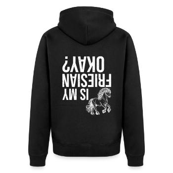 Mon frison va-t-il bien ? - Veste à capuche bio Premium Unisexe - noir - Dos - Nico (187cm)