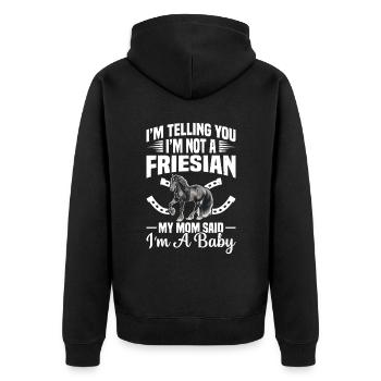 Je vous le dis, je ne suis pas frison, mon - Veste à capuche bio Premium Unisexe - noir - Dos - Nico (187cm)