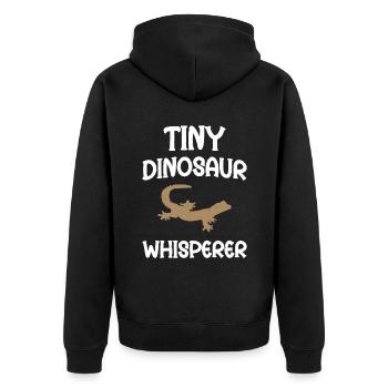 Tiny Dinosaur Whisperer - Unisex Premium Organic Zip Hoodie - black - Back - Nico (187cm)
