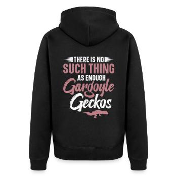 Es Gibt Nicht Genug Gargoyle Geckos - Unisex Premium Bio Zip Hoodie - Schwarz - Hinten - Nico (187cm)