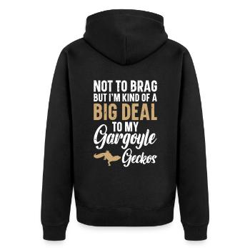 Je ne veux pas me vanter, mais je suis un peu un grand - Veste à capuche bio Premium Unisexe - noir - Dos - Nico (187cm)