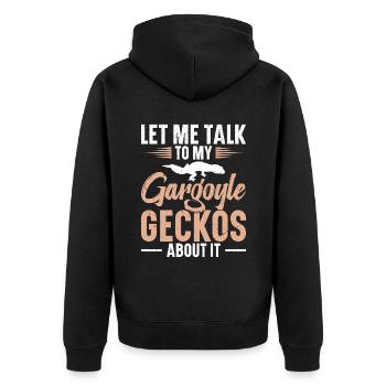 Let me talk about it with my water eaters - Unisex Premium Organic Zip Hoodie - black - Back - Nico (187cm)
