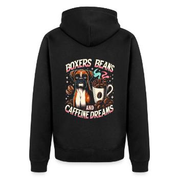 Haricots Boxer Et Caféine Rêves Amoureux Des Chiens - Veste à capuche bio Premium Unisexe - noir - Dos - Nico (187cm)