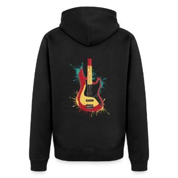Splash Art Bassiste Bassiste Musicien - Veste à capuche bio Premium Unisexe - noir - Dos - Nico (187cm)