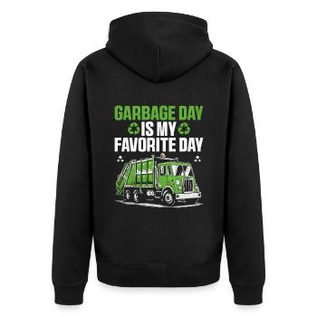 Garbage Day ist mein Lieblings-Tagesmüllsammler - Unisex Premium Bio Zip Hoodie - Schwarz - Hinten - Nico (187cm)