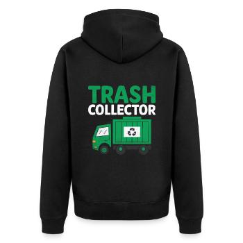 Trash Collector Garbage Collecting Waste - Unisex Premium Organic Zip Hoodie - black - Back - Nico (187cm)