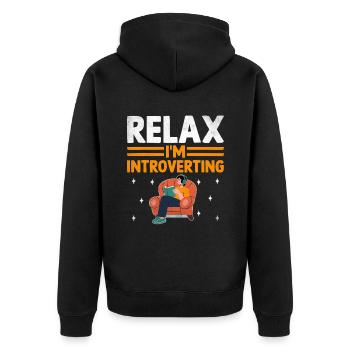 Relax I M Introverti Dictons pour les introvertis - Veste à capuche bio Premium Unisexe - noir - Dos - Nico (187cm)