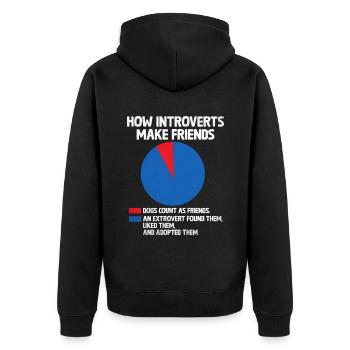 Comment les introvertis se font des amis Dictons pour les introvertis - Veste à capuche bio Premium Unisexe - noir - Dos - Nico (187cm)