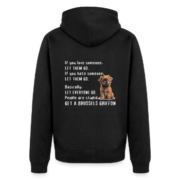 Basically, they let everyone go. The People - Unisex Premium Organic Zip Hoodie - black - Back - Nico (187cm)