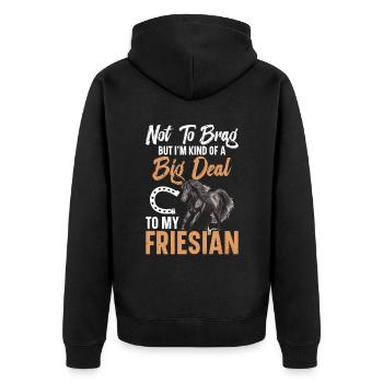 Nicht Zu Prahlen, Aber Ich Bin Eine Art Große - Unisex Premium Bio Zip Hoodie - Schwarz - Hinten - Nico (187cm)
