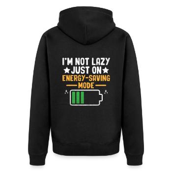 Je ne suis pas paresseux juste sur le mode d’économie d’énergie Sarcasme - Veste à capuche bio Premium Unisexe - noir - Dos - Nico (187cm)