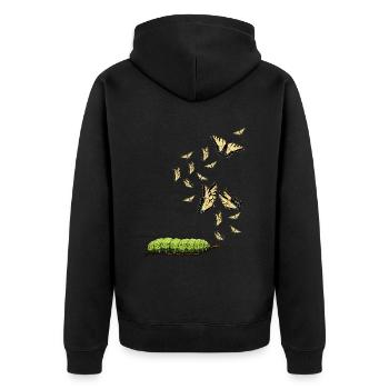 Les machaons tigrés, hmmm, ils ont changé - Veste à capuche bio Premium Unisexe - noir - Dos - Nico (187cm)