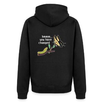Les machaons tigrés, hmmm, ils ont changé - Veste à capuche bio Premium Unisexe - noir - Dos - Nico (187cm)