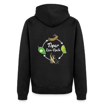 Tiger Machaon Papillons Tigre - Veste à capuche bio Premium Unisexe - noir - Dos - Nico (187cm)
