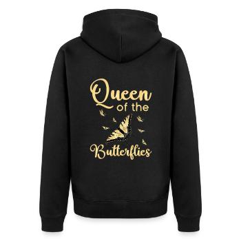Machaon tigré Reine des papillons - Veste à capuche bio Premium Unisexe - noir - Dos - Nico (187cm)