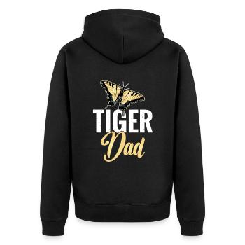Tiger Swallowtails Schmetterlinge Tiger Papa - Unisex Premium Bio Zip Hoodie - Schwarz - Hinten - Nico (187cm)