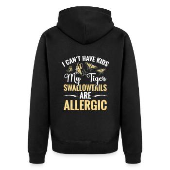 I can't have children, my tigers - Unisex Premium Organic Zip Hoodie - black - Back - Nico (187cm)