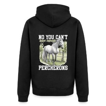 Cheval Non, on n’a jamais assez de percherons - Veste à capuche bio Premium Unisexe - noir - Dos - Nico (187cm)