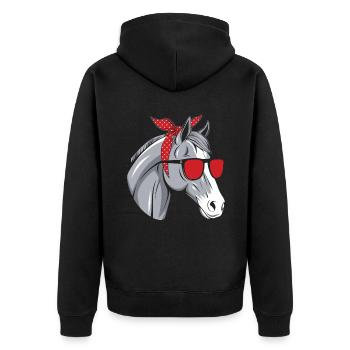 Ich Liebe Meinen Percheron An Die Scheune Und - Unisex Premium Bio Zip Hoodie - Schwarz - Hinten - Nico (187cm)