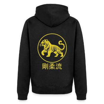 Dojo Training Karate Bestes Vermächtnis Des - Unisex Premium Bio Zip Hoodie - Schwarz - Hinten - Nico (187cm)