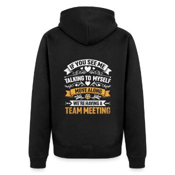 If You See Με Talking To Sarcasm Sarcastic - Unisex Premium Organic Zip Hoodie - black - Back - Nico (187cm)