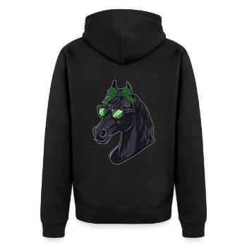 Ich Liebe Meinen Percheron An Die Scheune Und - Unisex Premium Bio Zip Hoodie - Schwarz - Hinten - Nico (187cm)