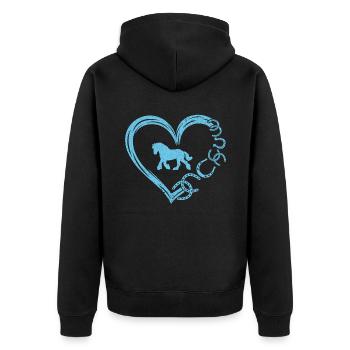 Ich Liebe Meinen Percheron An Die Scheune Und - Unisex Premium Bio Zip Hoodie - Schwarz - Hinten - Nico (187cm)