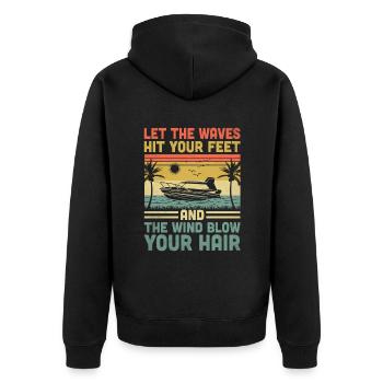 Laissez les vagues frapper vos pieds et le vent souffler votre - Veste à capuche bio Premium Unisexe - noir - Dos - Nico (187cm)
