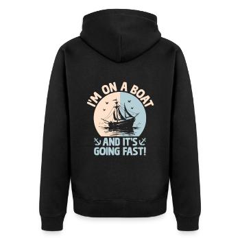Je suis sur un bateau et il va vite Pédalo - Veste à capuche bio Premium Unisexe - noir - Dos - Nico (187cm)