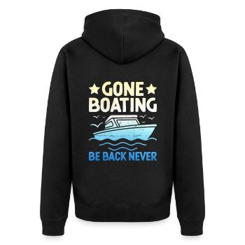 Gone Bootfahren Sei zurück Nie Paddelboot - Unisex Premium Bio Zip Hoodie - Schwarz - Hinten - Nico (187cm)