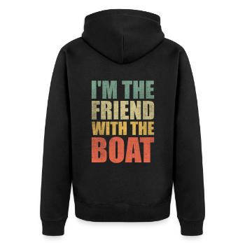 I'm The Friend With The Boat Paddle Boat - Unisex Premium Organic Zip Hoodie - black - Back - Nico (187cm)