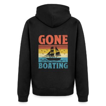 Gone Boating Paddle Boat - Unisex Premium Organic Zip Hoodie - black - Back - Nico (187cm)