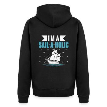 Pédalo I’m A Sail A Holic - Veste à capuche bio Premium Unisexe - noir - Dos - Nico (187cm)