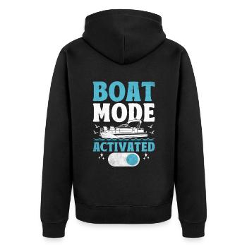 Boat Mode Activated Paddle Boat - Unisex Premium Organic Zip Hoodie - black - Back - Nico (187cm)