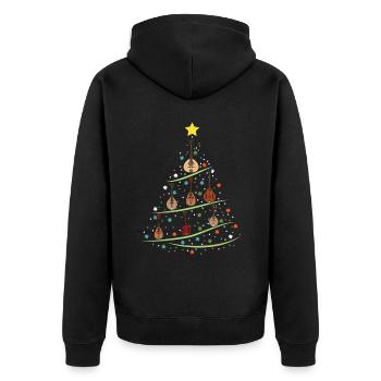 Mandoline Weihnachtsbaum - Unisex Premium Bio Zip Hoodie - Schwarz - Hinten - Nico (187cm)