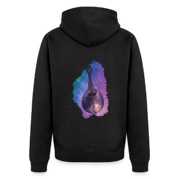 Mandoline, Weil Normale Gitarren Langweilig Sind - Unisex Premium Bio Zip Hoodie - Schwarz - Hinten - Nico (187cm)
