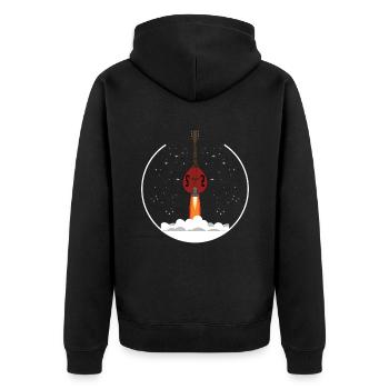 Mandoline, Weil Normale Gitarren Langweilig Sind - Unisex Premium Bio Zip Hoodie - Schwarz - Hinten - Nico (187cm)
