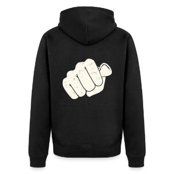 Mandoline, Weil Normale Gitarren Langweilig Sind - Unisex Premium Bio Zip Hoodie - Schwarz - Hinten - Nico (187cm)