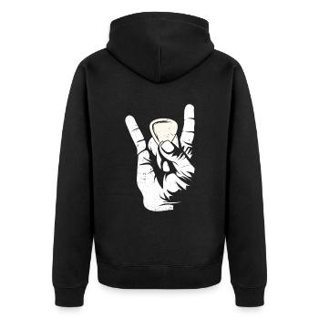 Mandoline, Weil Normale Gitarren Langweilig Sind - Unisex Premium Bio Zip Hoodie - Schwarz - Hinten - Nico (187cm)