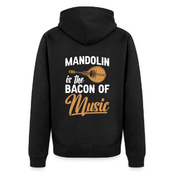 Mandolin is the bacon of music - Unisex Premium Organic Zip Hoodie - black - Back - Nico (187cm)
