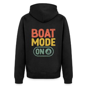 Boat Mode On Paddle Boat - Unisex Premium Organic Zip Hoodie - black - Back - Nico (187cm)