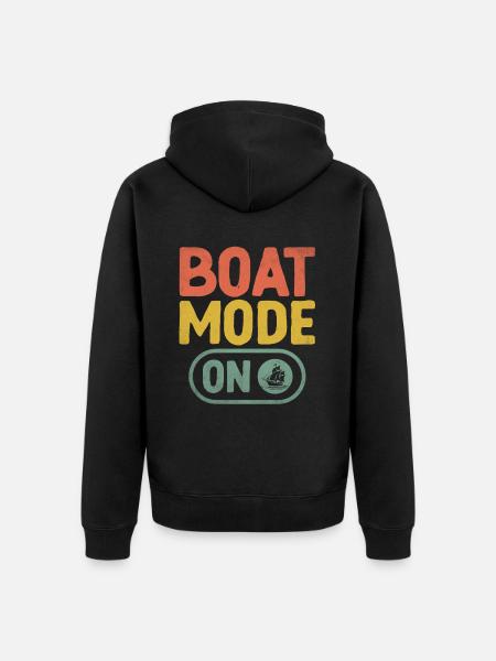 Bootsmodus auf dem Paddelboot - Unisex Premium Bio Zip Hoodie - Schwarz