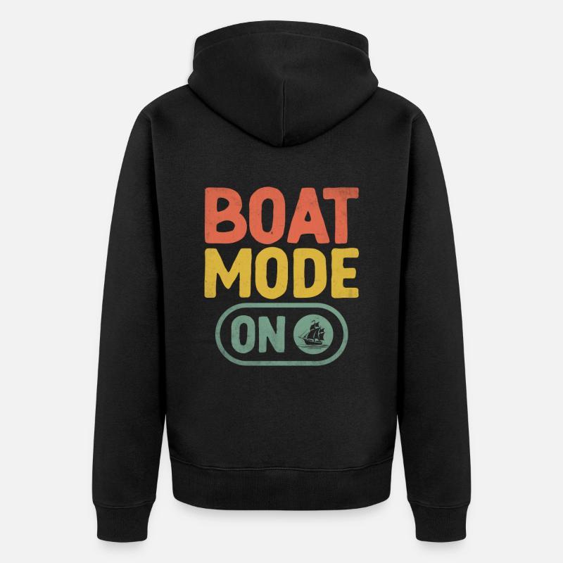 Bootsmodus auf dem Paddelboot - Unisex Premium Bio Zip Hoodie - Schwarz