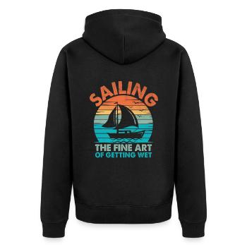 Sailing The Fine Art Of Getting Wet Paddle Boat - Unisex Premium Organic Zip Hoodie - black - Back - Nico (187cm)