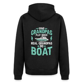 Certains grands-pères jouent au bingo de vrais grands-pères font du bateau - Veste à capuche bio Premium Unisexe - noir - Dos - Nico (187cm)
