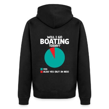 Werde ich heute Boot fahren Tretboot - Unisex Premium Bio Zip Hoodie - Schwarz - Hinten - Nico (187cm)