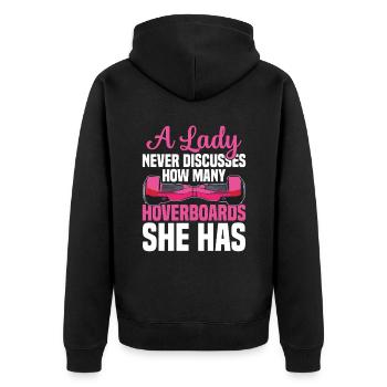 Eine Dame Diskutiert Nie, Wie Viele Hoverboards - Unisex Premium Bio Zip Hoodie - Schwarz - Hinten - Nico (187cm)